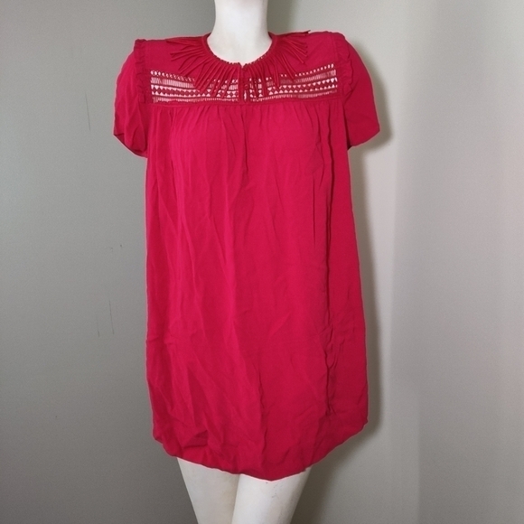 Maje Riseta Embellished Mini Dress Raspberry Red 2 - Picture 2 of 7